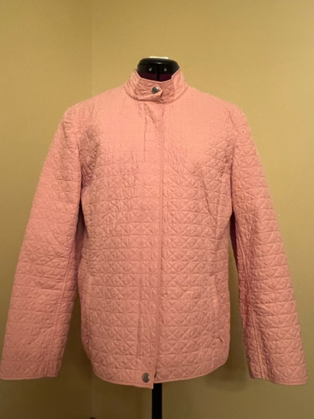 Talbots Petite size 14 Women Quilted lightweight Spring Jacket  Soft Peach Pink